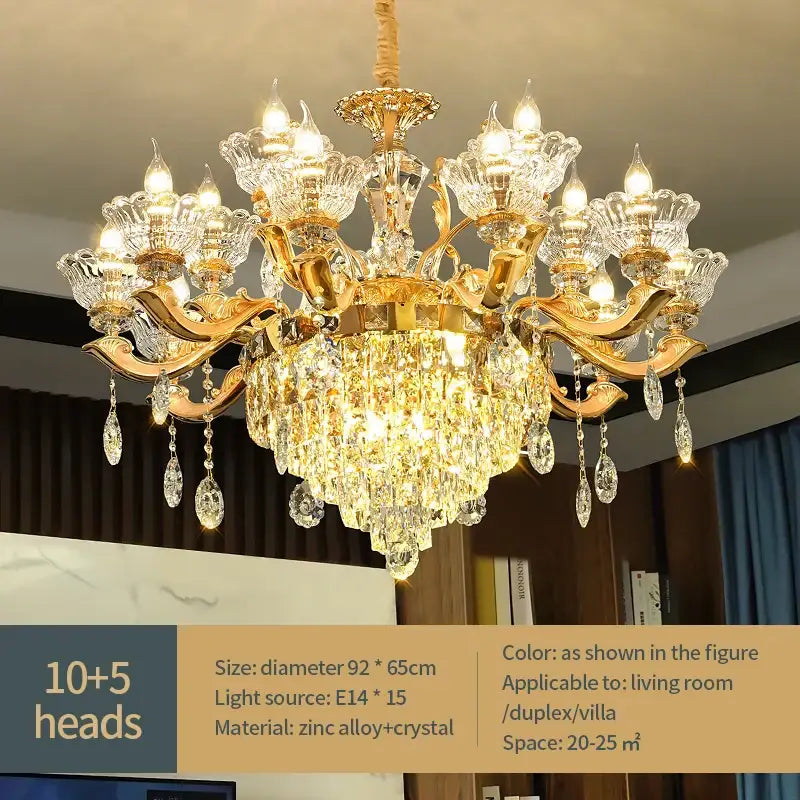 DecorBites™ Crystal Luxe Pendant Lamp: Elegant European Style for Living Room and Restaurant