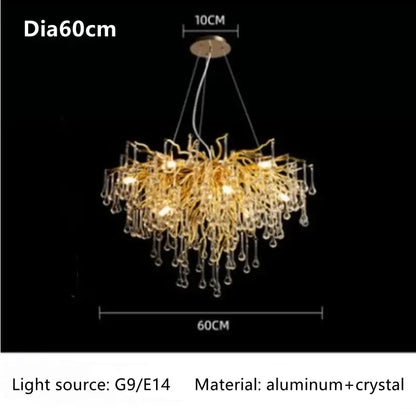 DecorBites™ Crystal Luxury Ceiling Chandelier: Modern Living Dining Bedroom Pendant Lights