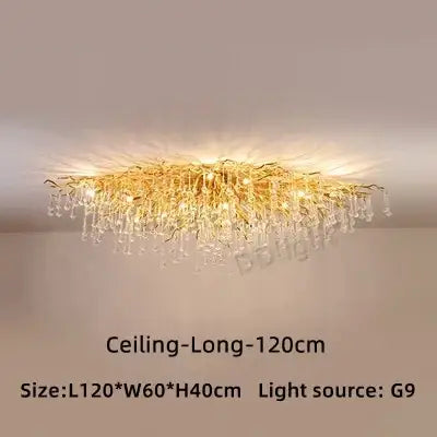 DecorBites™ Crystal Luxury Ceiling Chandelier: Modern Living Dining Bedroom Pendant Lights