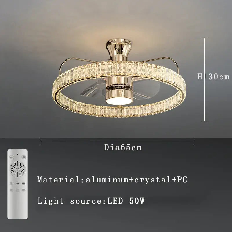 Decorbites™ Kristall-Luxus-Deckenventilatorleuchte mit unsichtbaren Flügeln und Fernbedienung