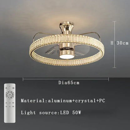 Decorbites™ Kristall-Luxus-Deckenventilatorleuchte mit unsichtbaren Flügeln und Fernbedienung