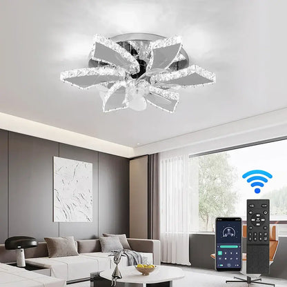 Decorbites™ Kristall-Luxus-Deckenventilator mit LED-Lampe-Kronleuchter Smart-Home-Dekor-Armaturen