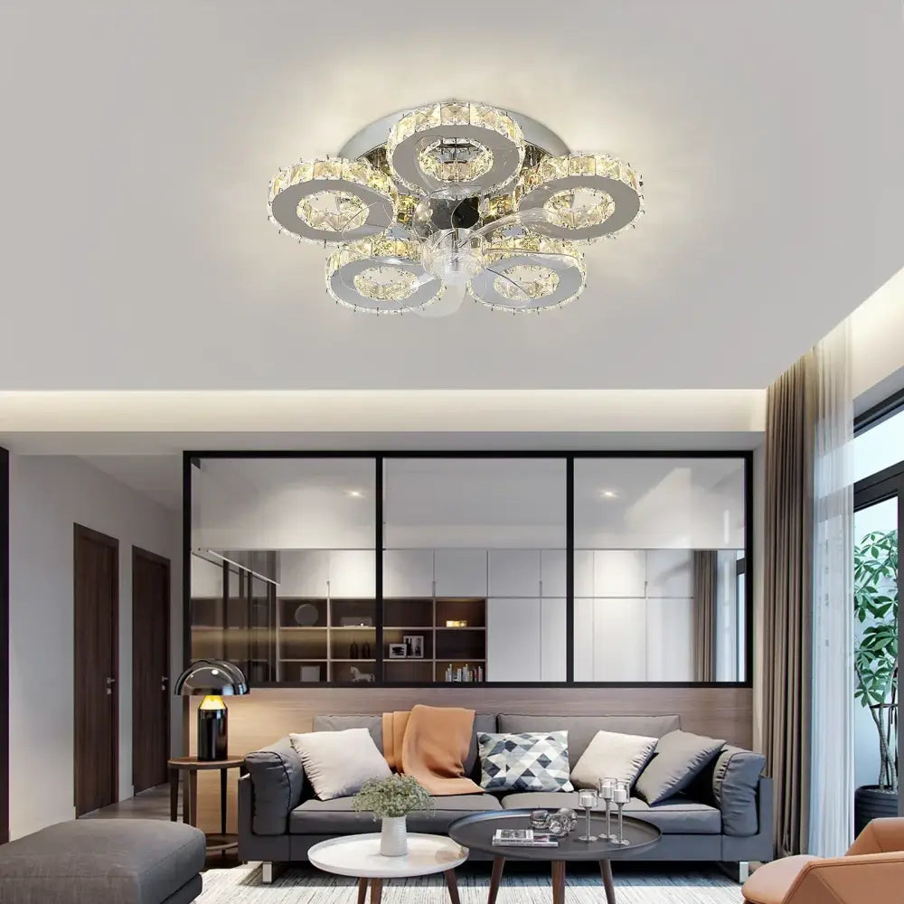 Decorbites™ Kristall-Luxus-Deckenventilator mit LED-Lampe-Kronleuchter Smart-Home-Dekor-Armaturen