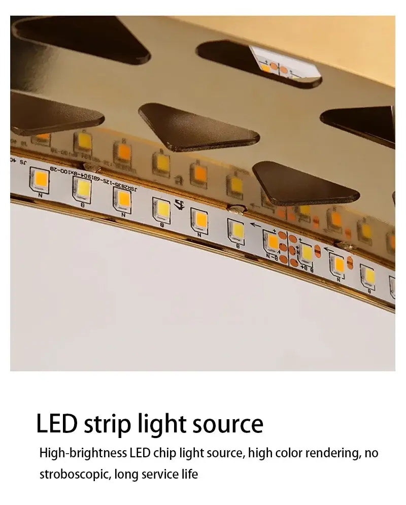 Decorbites™ crystal pendant chandelier featuring a gold led strip with high-brightness chips for luxury modest crystal home decor