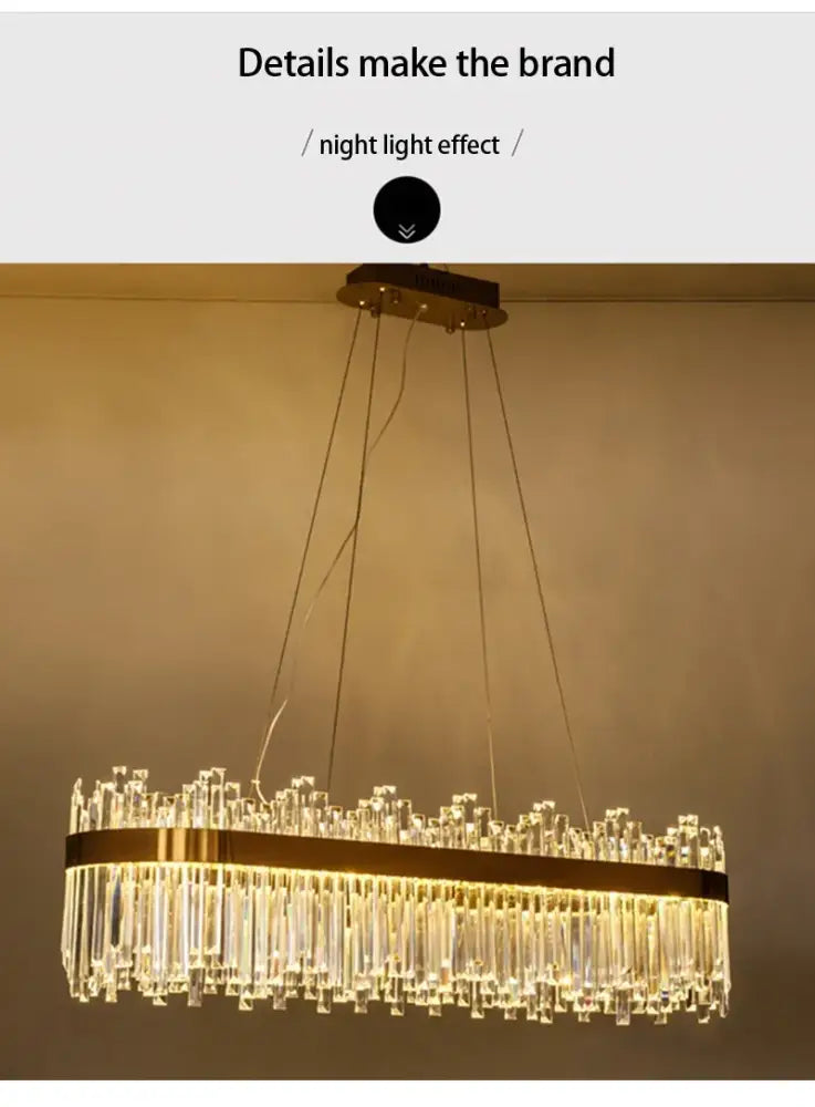 DecorBites™ crystal pendant chandelier with gold-toned frame and clear crystal prisms for luxury modest crystal ceiling home decor