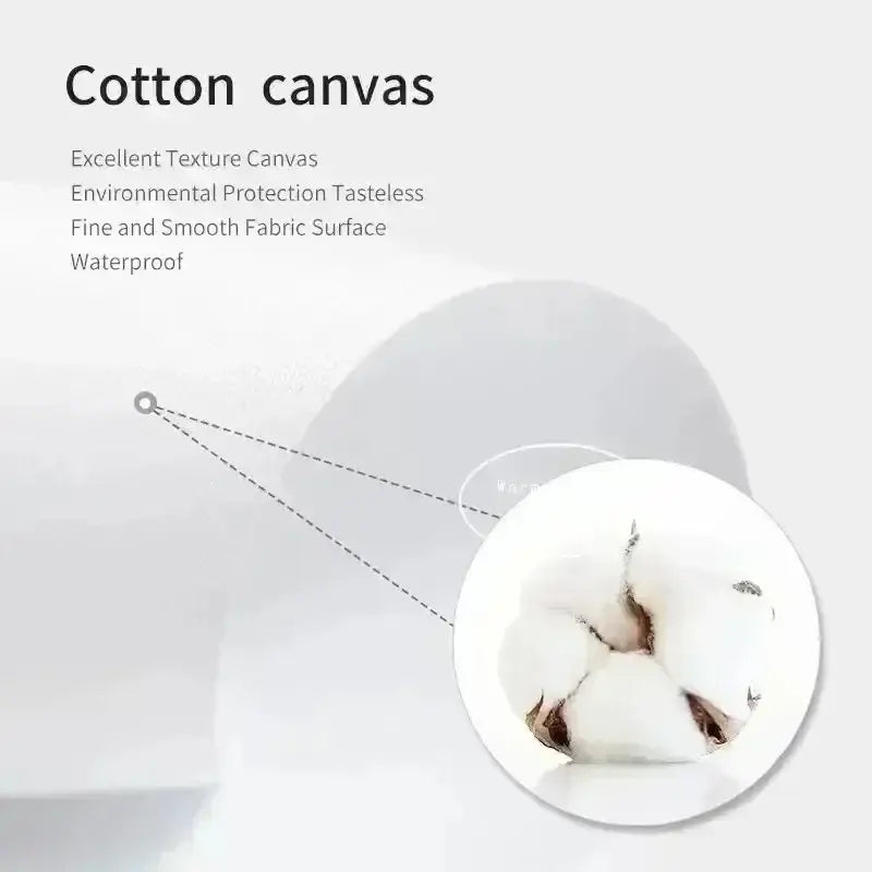 White cotton canvas fabric with fine texture and waterproof finish for decorbites cute animals canvas wall art bathroom