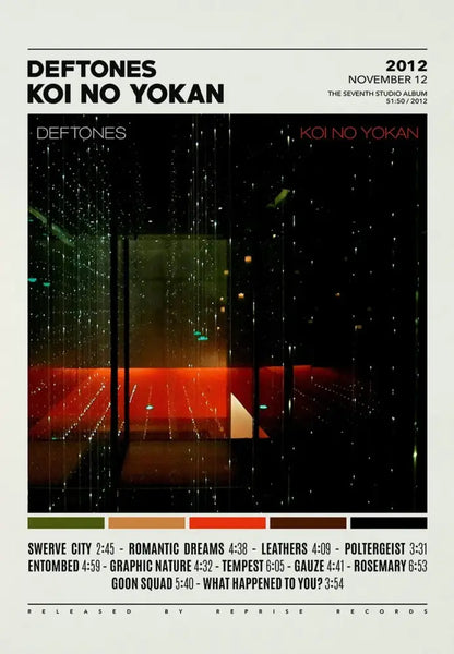 Decorbites deftones canvas painting features dark abstract light strands in green and red on black for wall art