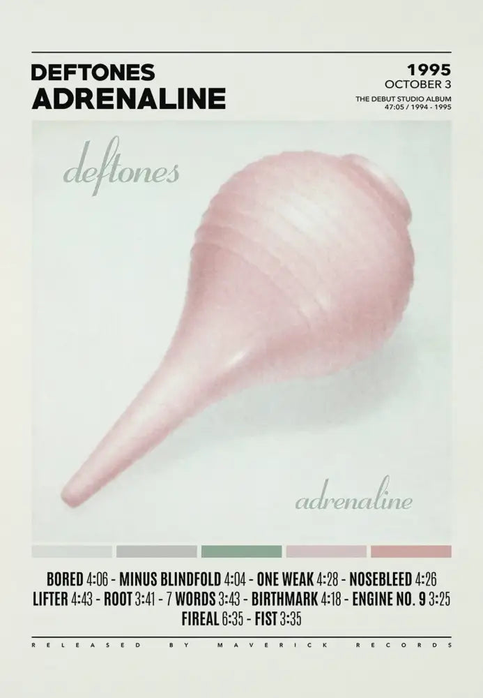Decorbites deftones canvas painting featuring a pale pink glossy conch shell with smooth spiraled surface and tapered tip