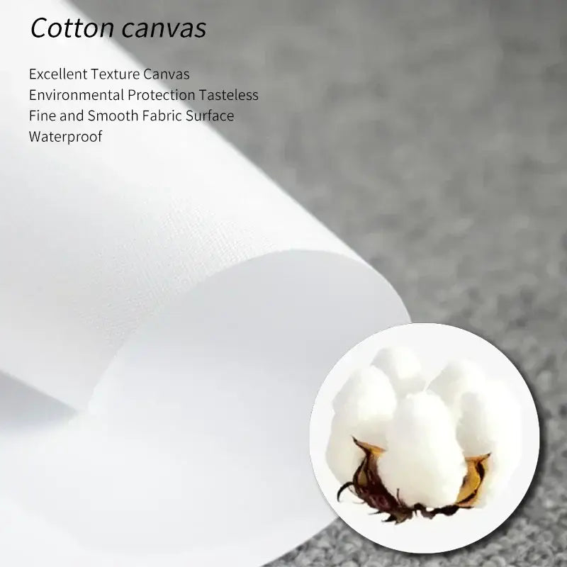 White cotton canvas painting fabric with fine smooth texture environmental protection and waterproof for deftones canvas art