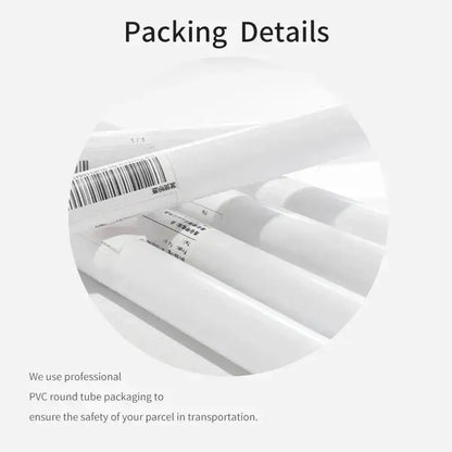 White pvc round tubes with barcode labels for packaging deftones canvas painting wall art by decorbites