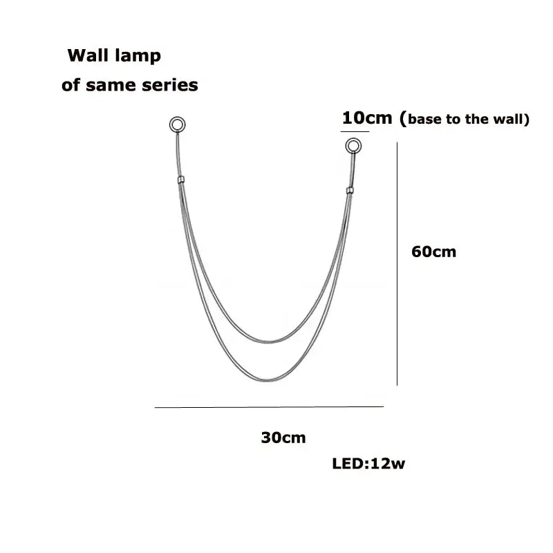 Silver-toned minimalist wall lamp with sleek v-shaped design and flexible leather belt inspired parallel curved arms