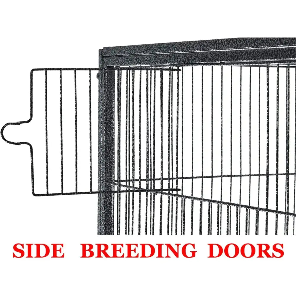 Black metal side breeding doors of decorbites dual breeding flight cage for parrots designed for breeding flight use