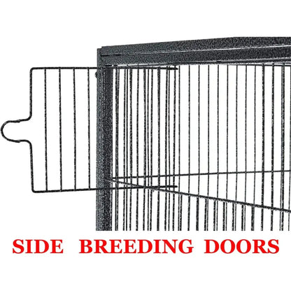 Black metal side breeding doors of decorbites dual breeding flight cage for parrots designed for breeding flight use