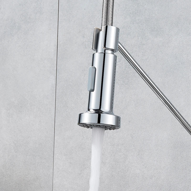 Chrome finished decorbites dual function kitchen sprayer head with sleek design and flexible braided hose for faucet replacement