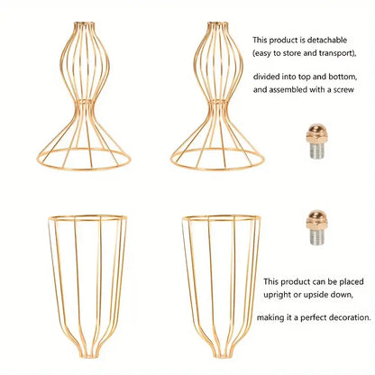 Decorbites™ elegant 23.6in tall gold wireframe vases with detachable sections ideal for modern high vases decor