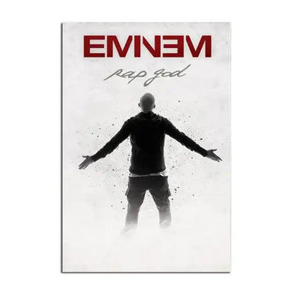 DecorBites Eminem canvas wall art featuring red rap god silhouette for stylish home decor