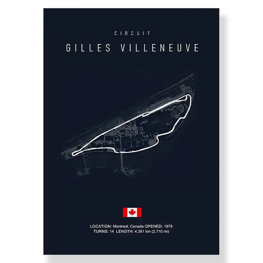 Dark blue gilles villeneuve circuit canvas painting featuring white line art for living room decor by decorbites
