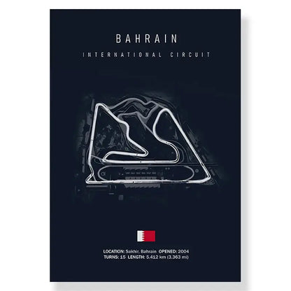 Dark blue DecorBites™ F1 Monaco Imola track canvas featuring white neon-style outline for track canvas art decor