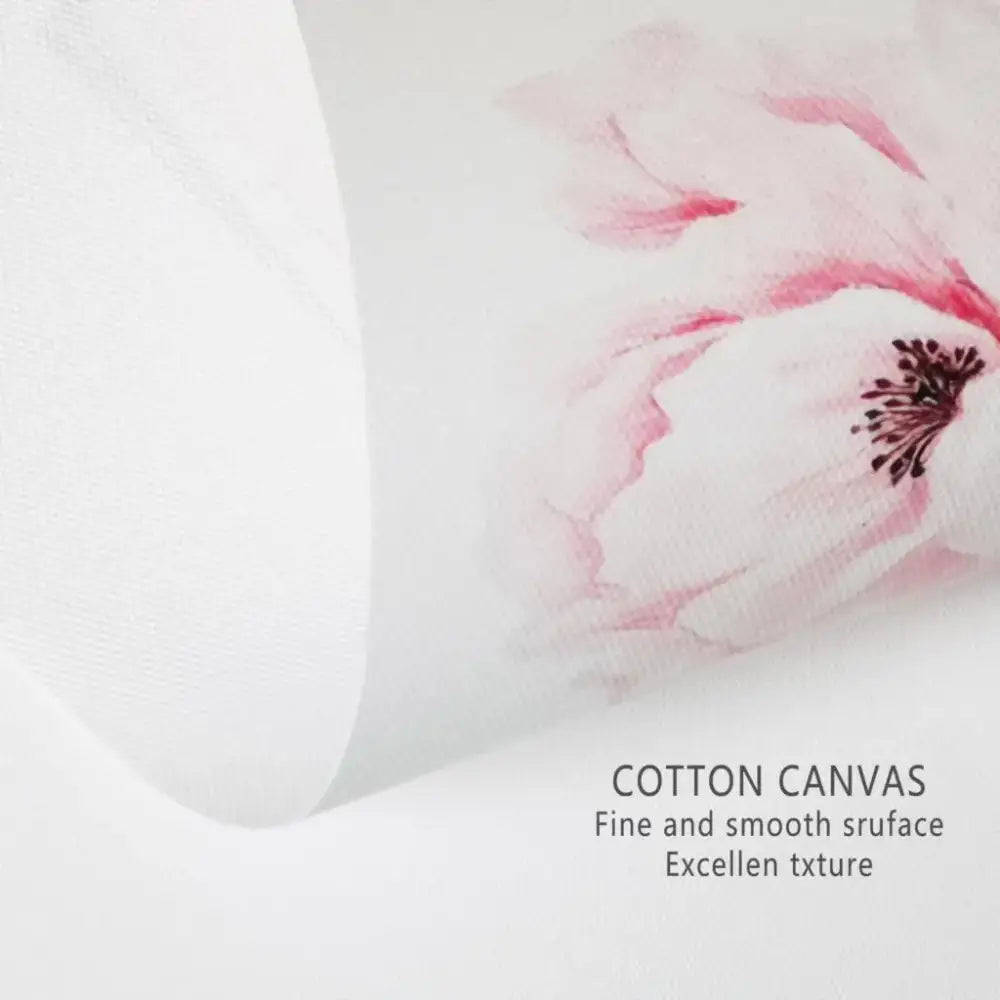 DecorBites™ F1 track circuit canvas painting with delicate pink flower design on soft white cotton fabric