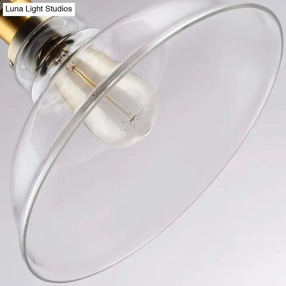 Decorbites farmhouse clear glass brass pendant light with exposed filament bulb for dining room 220v-240v 110v-120v use