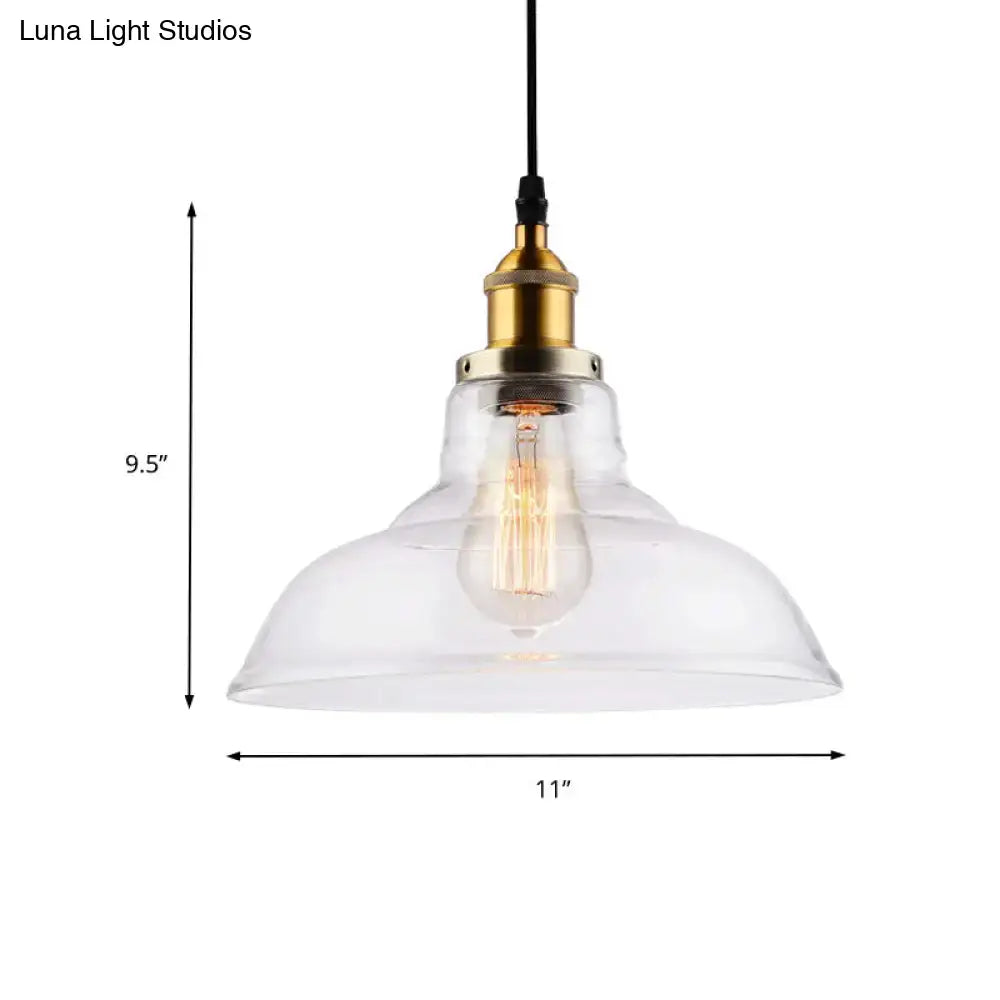 Decorbites farmhouse clear glass brass pendant light with exposed filament bulb for dining room 220v-240v 110v-120v