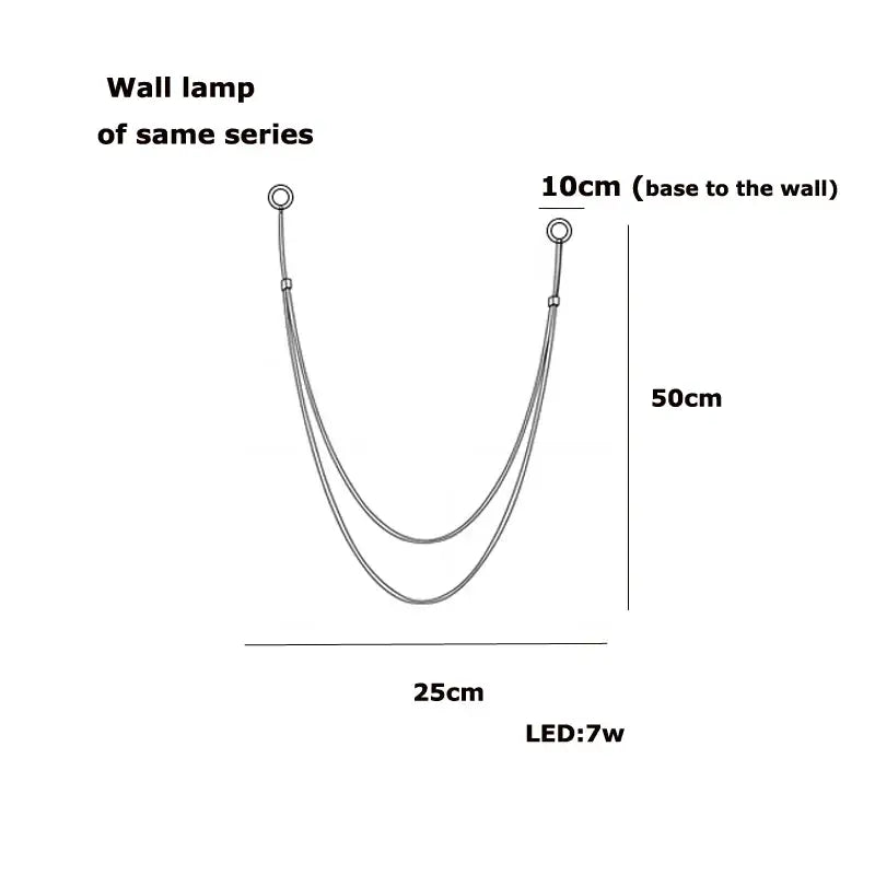 A minimalist u-shaped led chandelier with metallic arms and 7w led bulb inspired by leather belt for living room