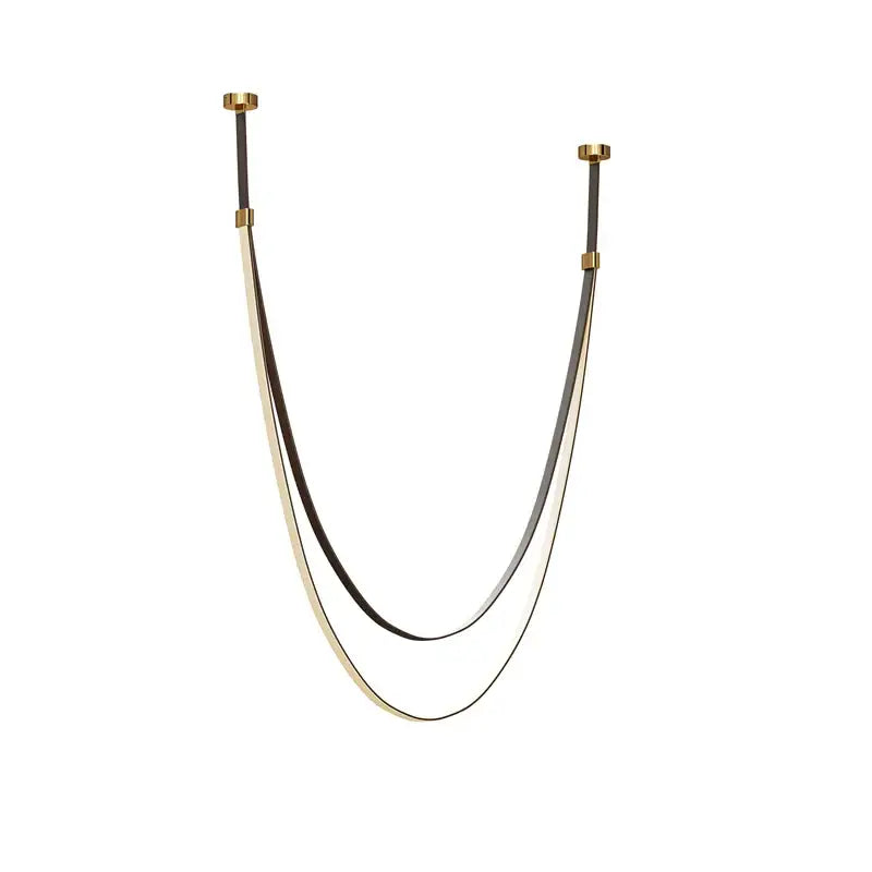 A sleek double-layered flexible leather belt necklace with black silver finish and gold-toned hardware by DecorBites™