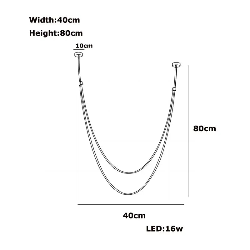 Modern double-tiered pendant light with sleek metallic finish and flexible leather belt design featuring 16w led bulb