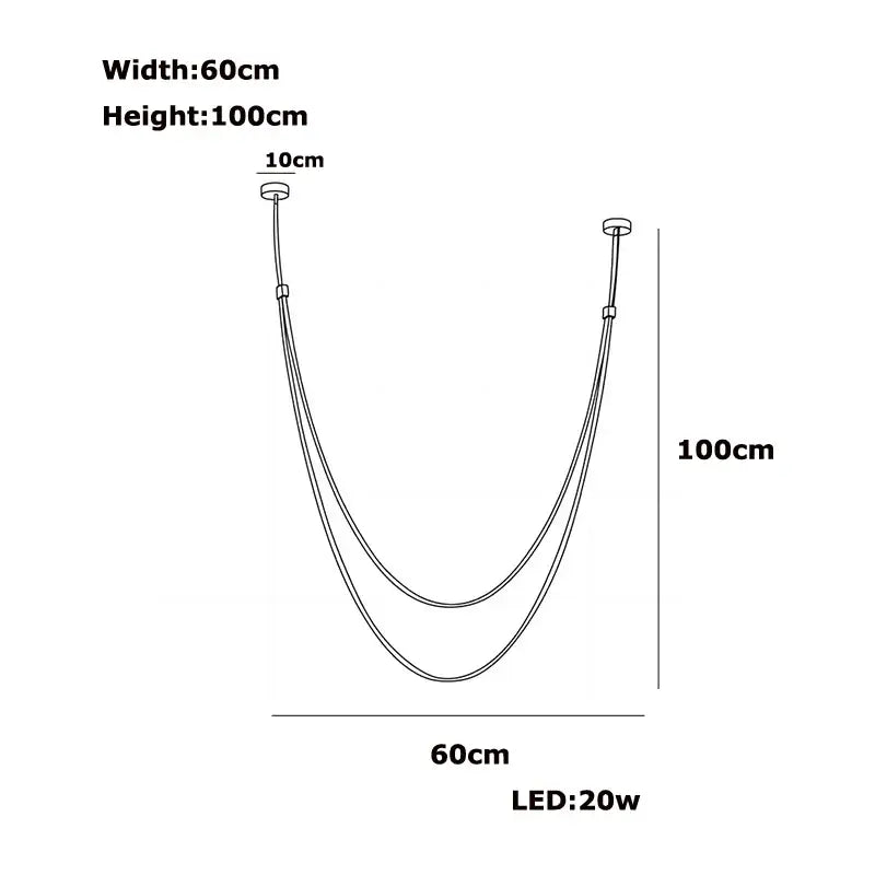 Modern double-tiered led chandelier lighting with flexible leather belt design and sleek minimalist style by decorbites