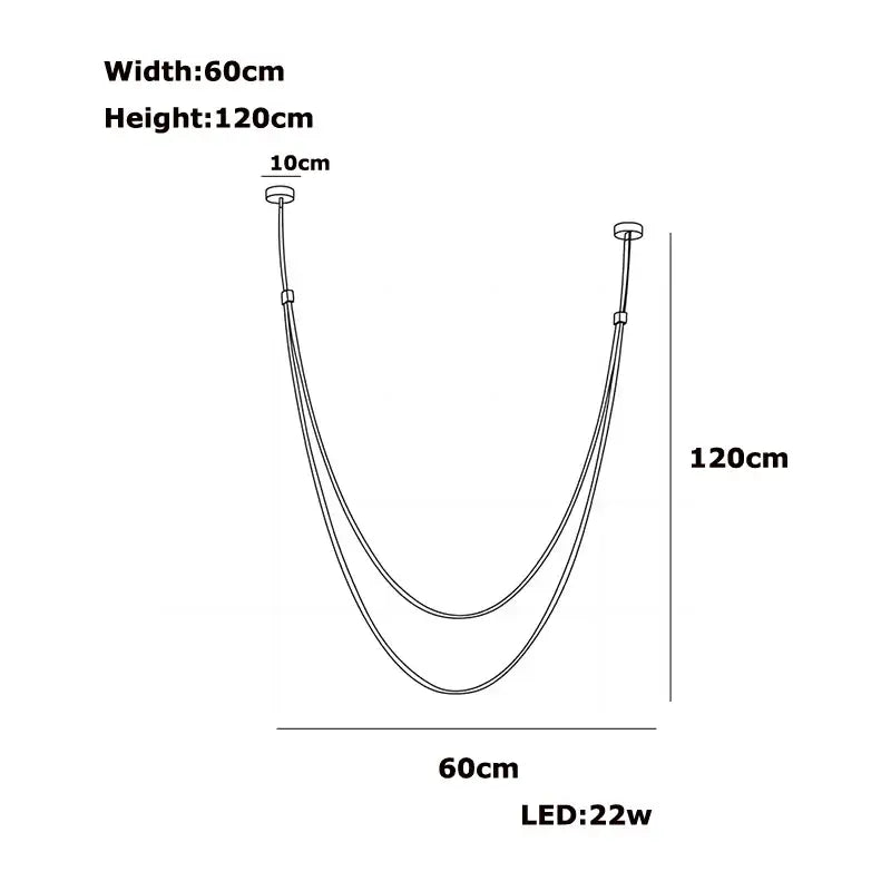 Modern double-tiered led chandelier lighting featuring a flexible leather belt design with sleek minimalist style