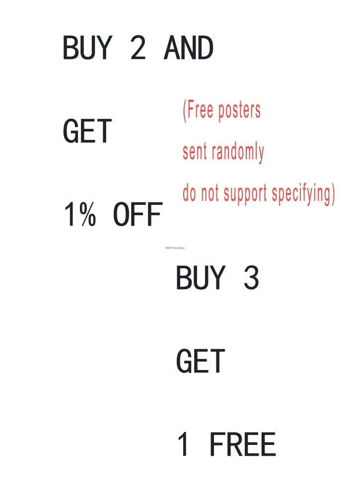 Black and red text on white background advertising buy two get one free with 1 percent off for decorbites funny animal bathroom poster home decor