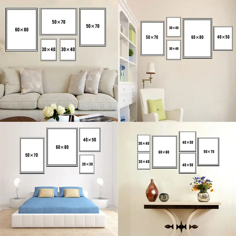 Black-framed rectangular decorbites wall art with white canvas featuring funny animals for bathroom home 60x80 cm