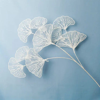 White lace ginkgo leaf branch artificial flowers by decorbites for elegant home decor use