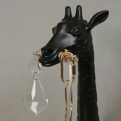 Black giraffe resin wall lamp sconce light with gold hardware and crystal pendant for bedside and living room decorbites giraffe resin