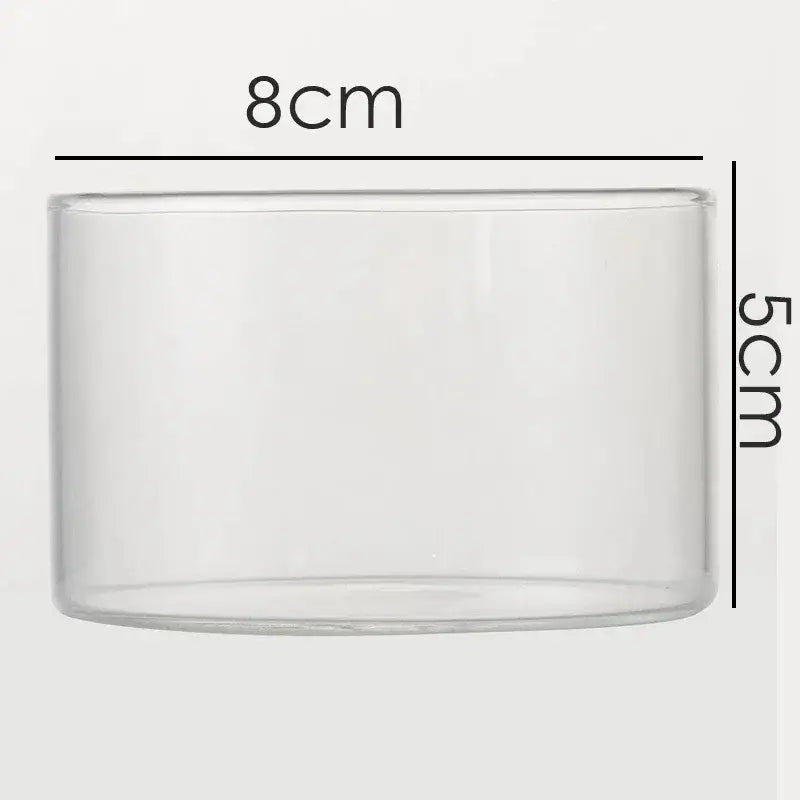 Clear glass cylindrical container 8cm wide 5cm tall for decorbites glass afternoon tea dessert bowl use