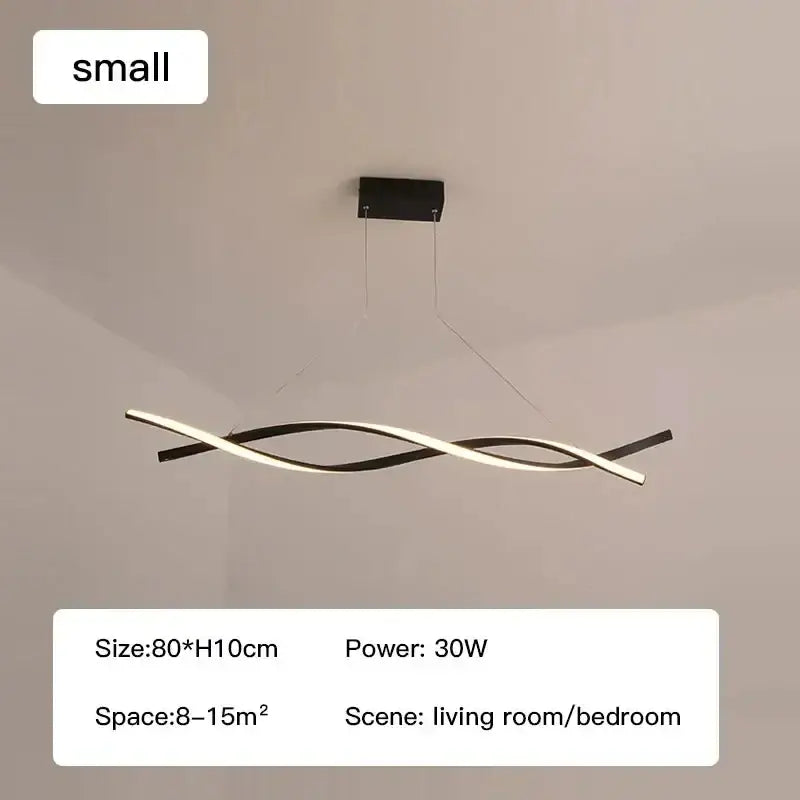 DecorBites™ glass pendant lights featuring black and white twisted led chandelier for modern home decor