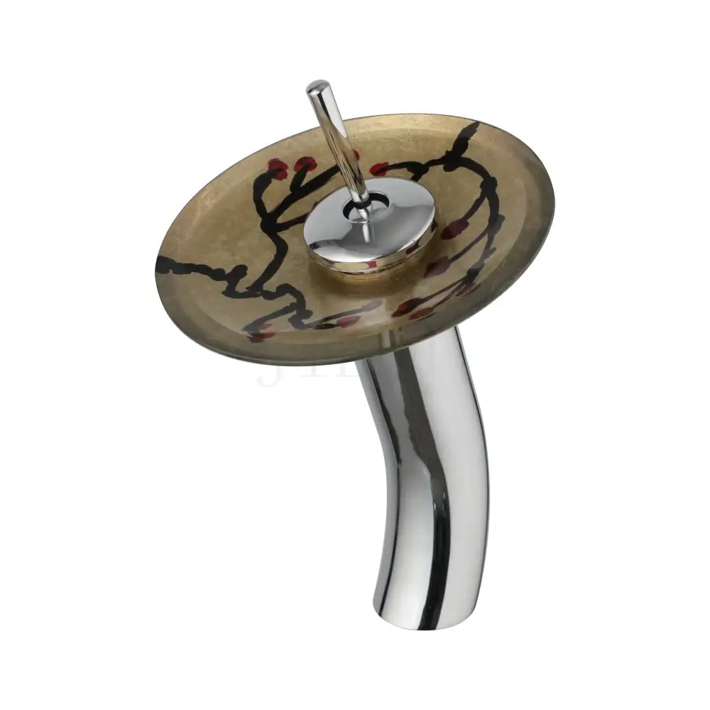 Chrome Glass Waterfall Faucet With Glass Handle