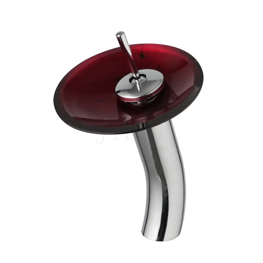 Chrome Glass Waterfall Faucet With Glass Handle