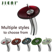 Chrome Glass Waterfall Faucet With Glass Handle