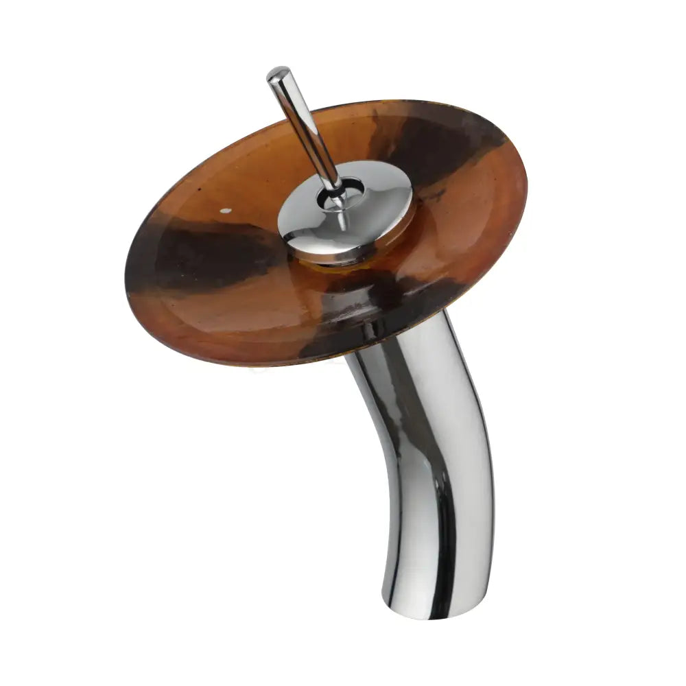 Chrome Glass Waterfall Faucet With Glass Handle
