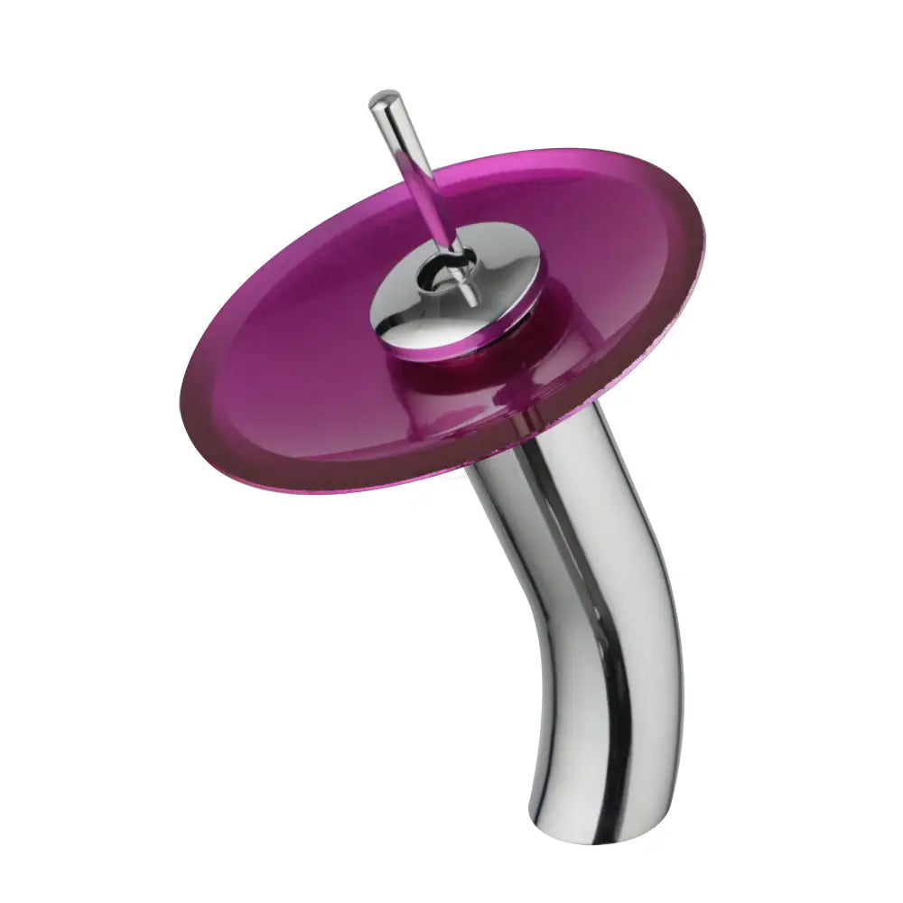 Chrome Glass Waterfall Faucet With Glass Handle