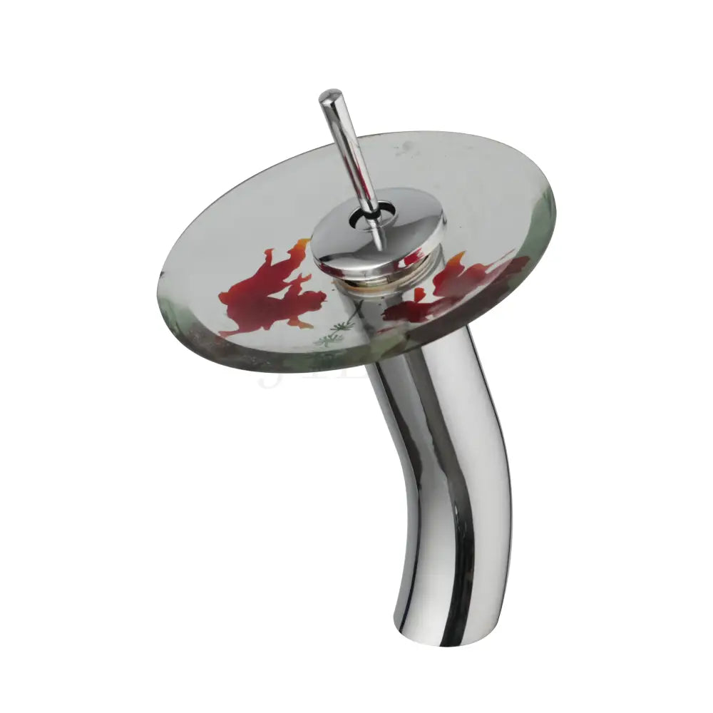 Chrome Glass Waterfall Faucet With Glass Handle