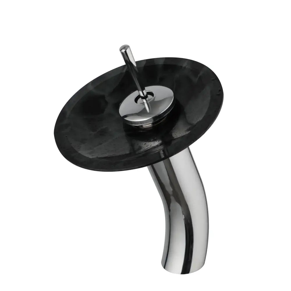 Chrome Glass Waterfall Faucet With Glass Handle