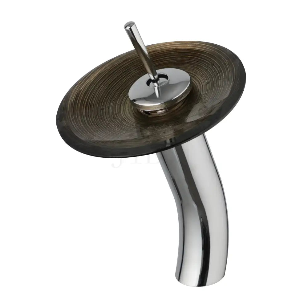 Chrome Glass Waterfall Faucet With Glass Handle