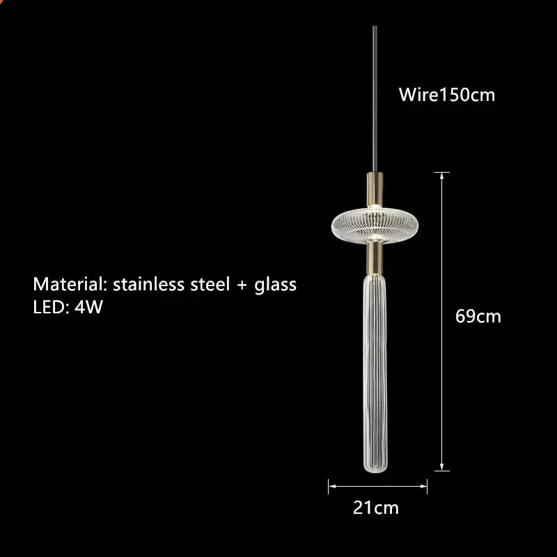 Decorbites glass tubes led chandelier with clear ridged glass tubes and brass hardware for modern luxury lighting