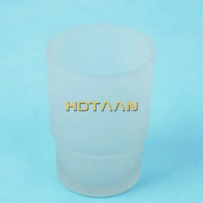 Frosted white matte plastic decorbites glass tumbler cup with gold hotaaan lettering for bathroom cup holder use