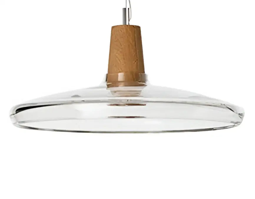 Decorbites glass pendant light with clear glass and wooden top modern nordic wood pendant light for dining and bar use