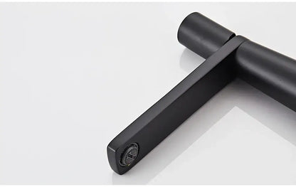 Decorbites™ gold brass basin faucet with black matte finish and modern minimalist design for bathroom sink
