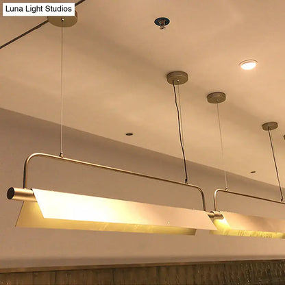 Modern brass decorbites™ gold led island light fixture with rectangular diffuser for 220v-240v and 110v-120v use