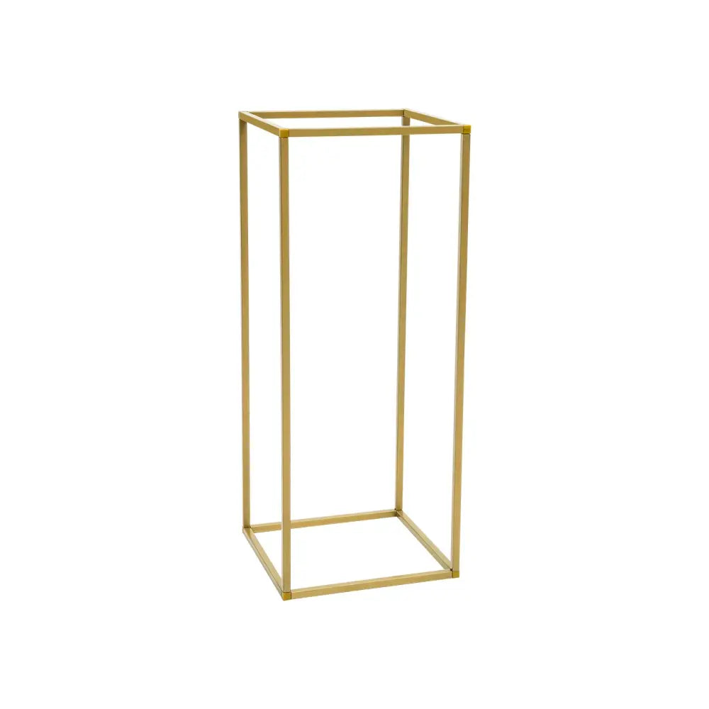 DecorBites gold-toned metal rectangular flower stand ideal as a wedding flower stand for elegant decor displays